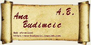 Ana Budimčić vizit kartica